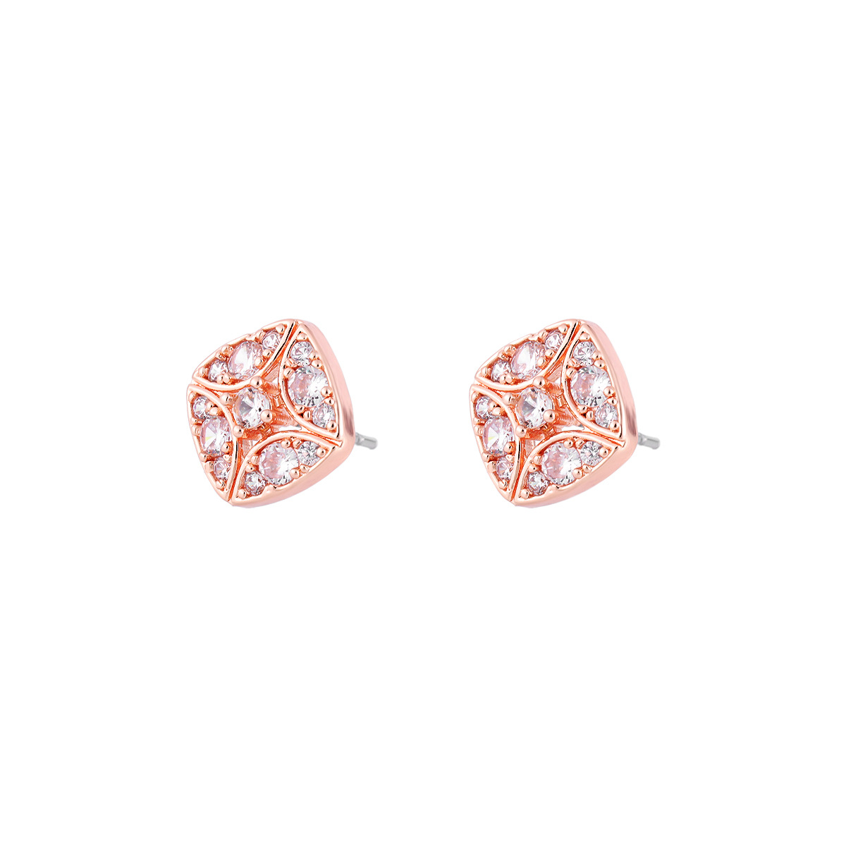 Sugar Cube Sparkling Zirconia Earrings Men, Hip-hop Trendy Light Luxury High-end Earrings, Simple And Stylish Versatile_voghion.com