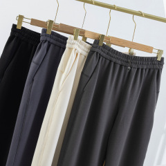 直筒褲女softstreme抽繩高腰瑜伽褲秋冬運動顯瘦闊腿寬鬆長褲