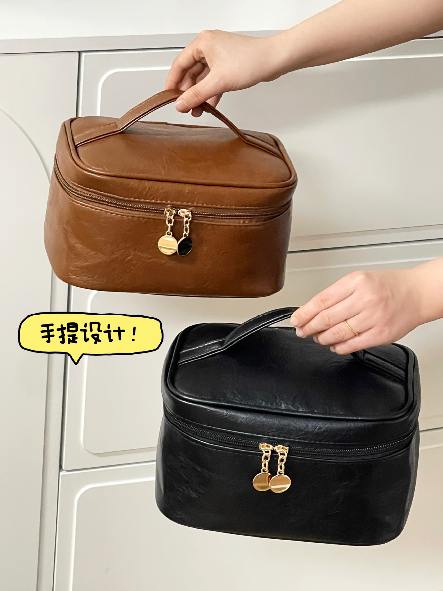 2025 nueva bolsa de cosméticos bolsa de almacenamiento de estilo retro de gran capacidad bolsa de almacenamiento impermeable bolsa de lavado de viaje portátil avanzada