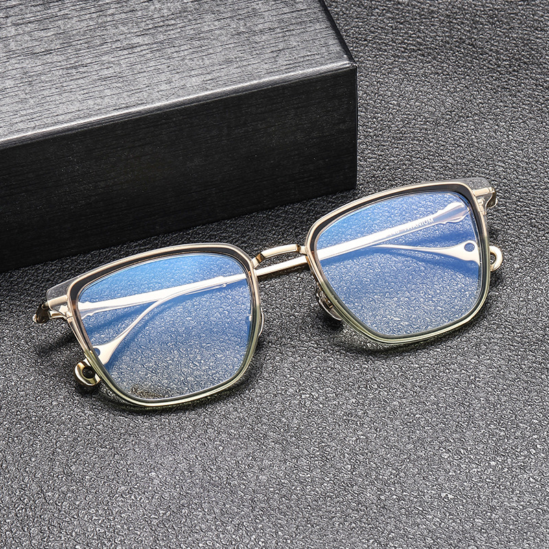 ARLT-6867のデザイナーの新型ファッションの純チタンと板材の簡単な四角の枠は快適な通勤の百合鏡をつけます。