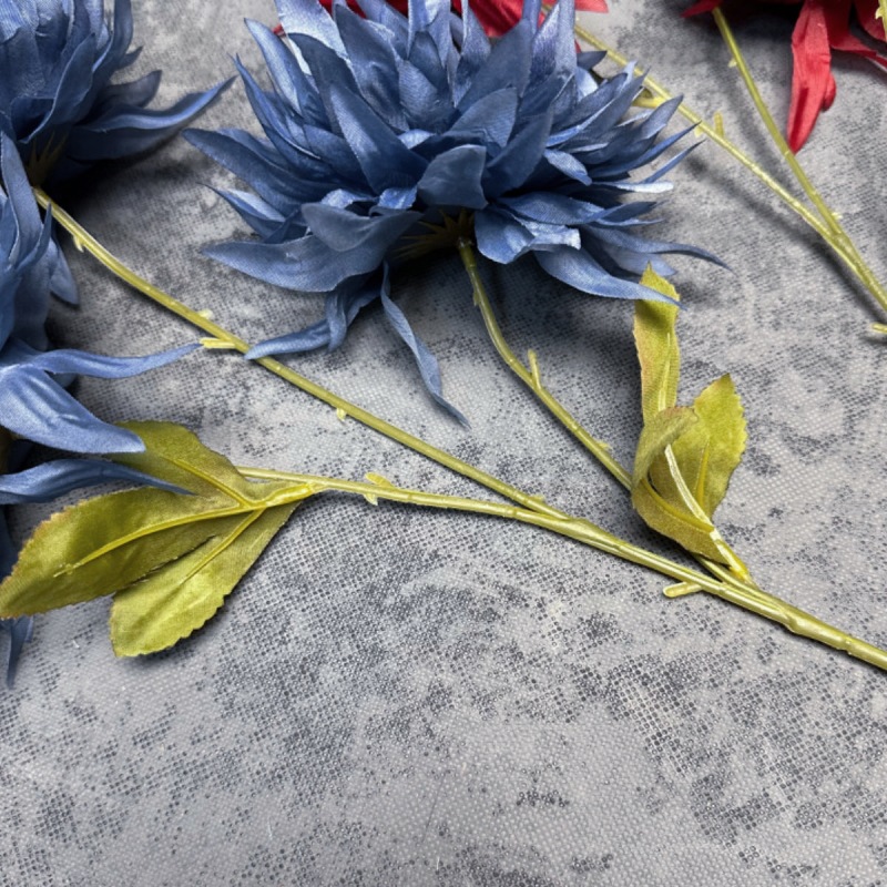 Flores artificiales, crisantemos de 3 cabezas, flores de seda, arreglo floral de crisantemo, accesorios de fotografía, flores falsas, ramo de flores para fotografía, decoración del hogar