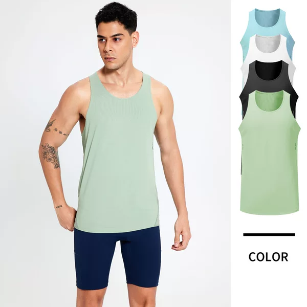 Unisex Running Sports Sleeveless Top Breathable Quick-Dry Vest for Outdoor Marathon Running