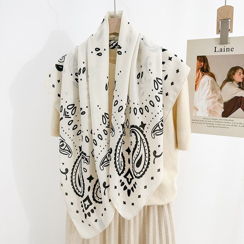 Primavera nueva toalla cuadrada impresa en herringbone flores de anacaju bufandas decorativas paisley impresa bufandas