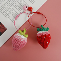 Sweet handmade woven strawberry pendant, goddess of silk thread crocheted fruit ornament, exquisite packaging finished product