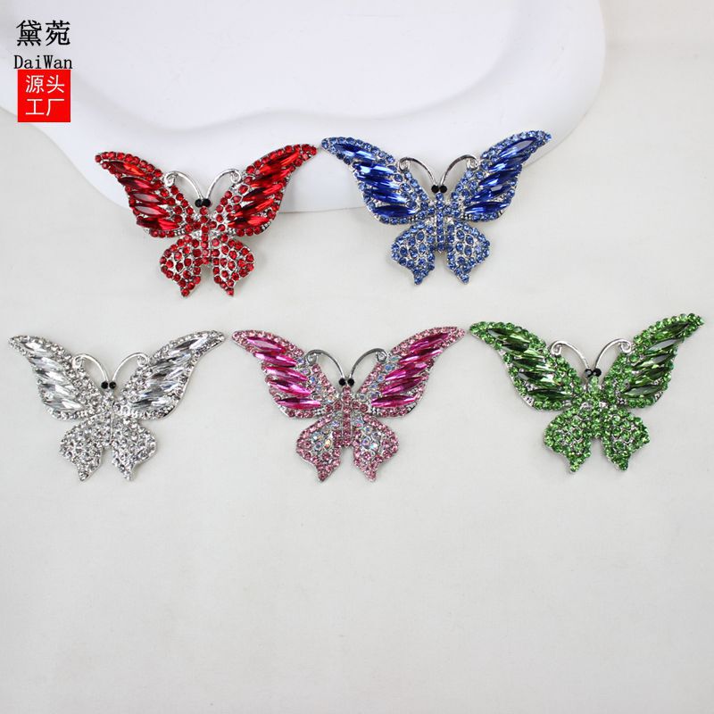 Daiwan's New European and American High-End Butterfly Crystal Animal Ornament with Rhinestones for Car Air Vents and Clothing Accessories