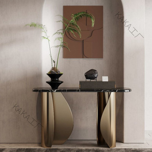 Wholesale Lcp1 Accessible Luxury Marble Entrance Table Simple Entrance Table Against the Wall Entry Guest End View Table Narrow Pattern Slate