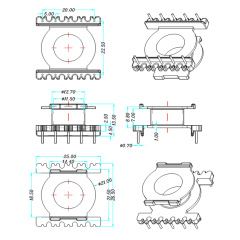 EQ25 トランスボックス EQ25 ベークライトボックス EQ2514 縦型ボックス BOBBIN 5-5 槽幅 7.0