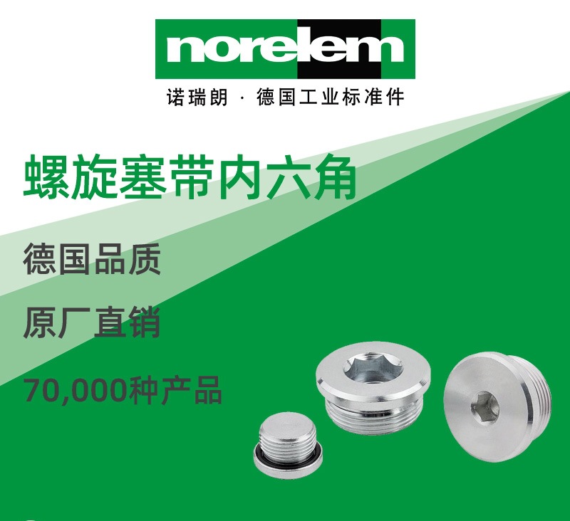 norelem德国原厂直供诺瑞朗NLM28021堵头 带内六角