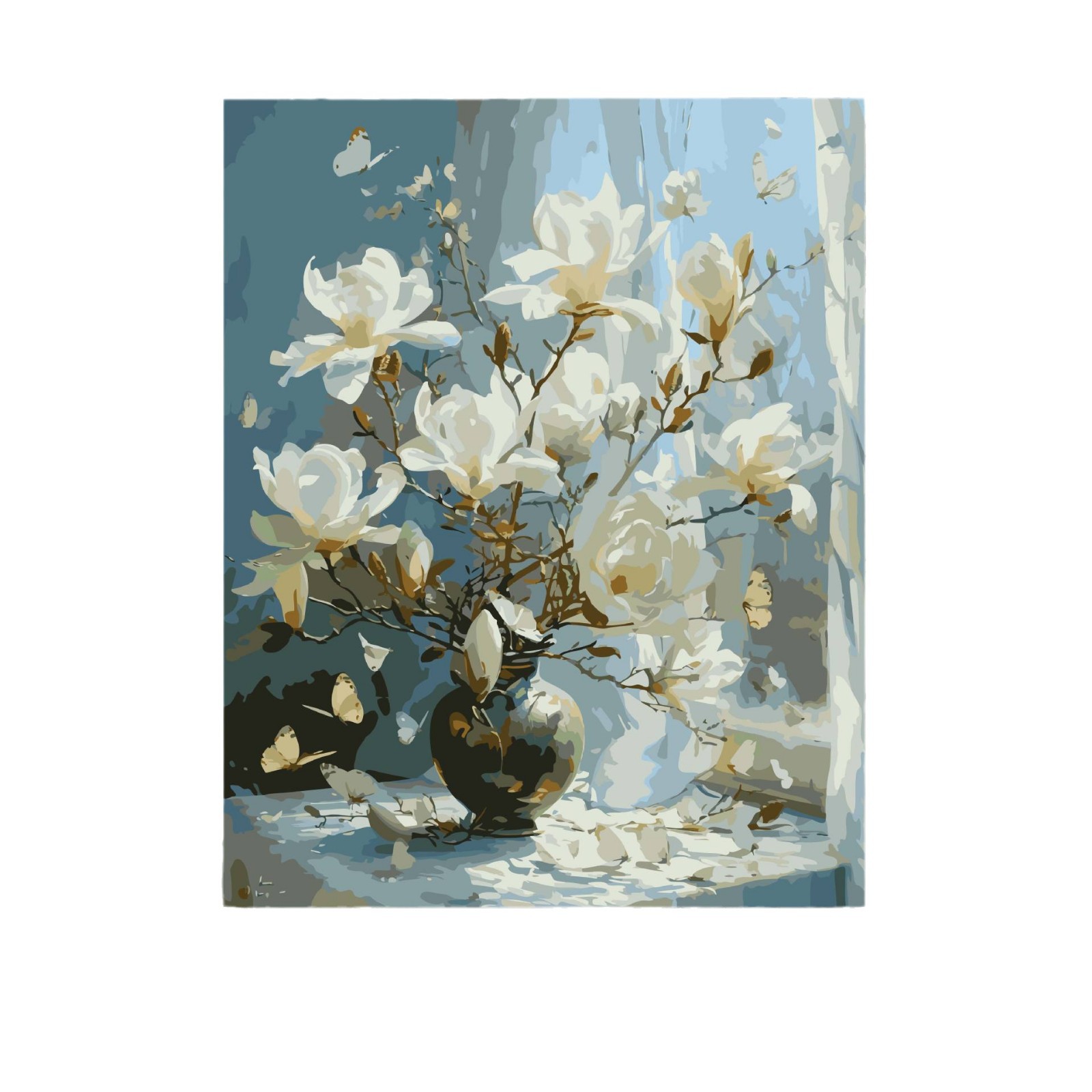 Pintura al óleo digital DIY pintura al óleo relleno floral ventana flores regalos de cumpleaños hechos a mano DIY pintura al óleo relleno moderno minimalista