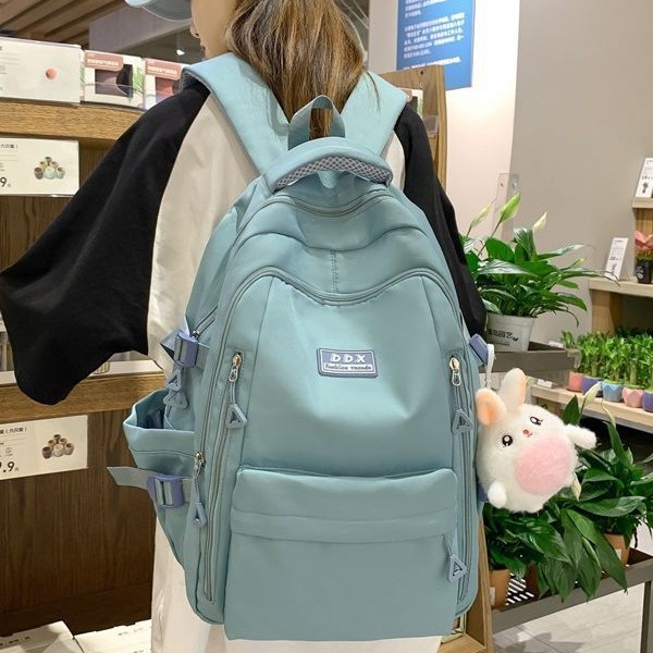 New Style Schoolbag Female College Student Solid Color Large Capacity Backpack Multi-layer Strong Junior Senior high school Student Backpack