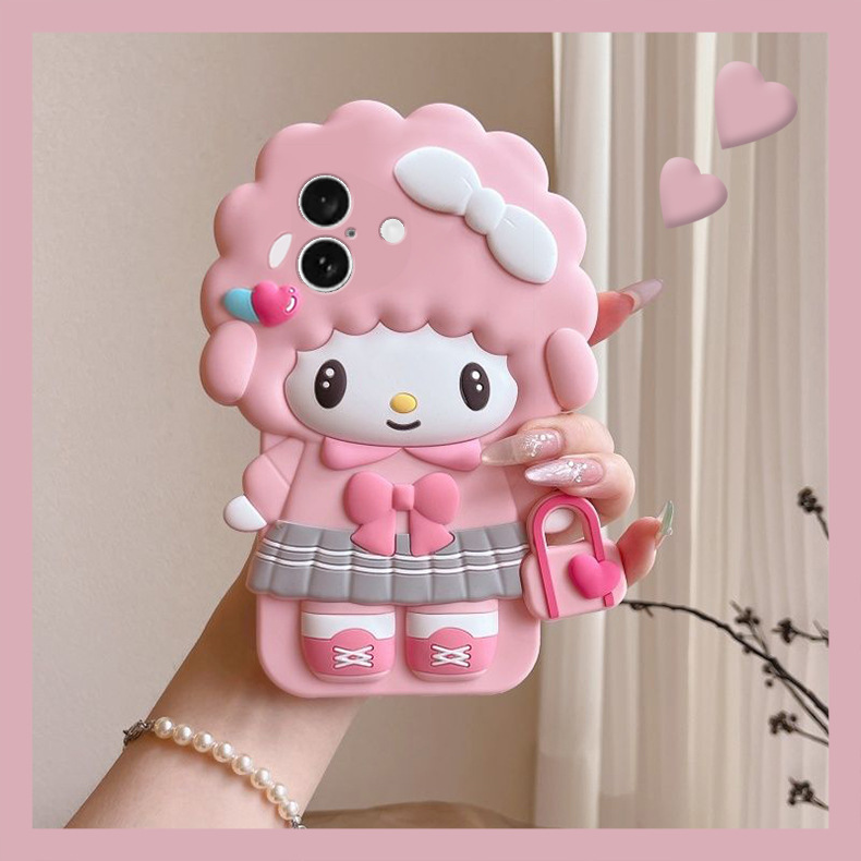 Playful and Fashionable Cartoon Biai Nuo Lamb Suitable for Iphone16Promax Mobile Phone Case Samsung S25Ultra