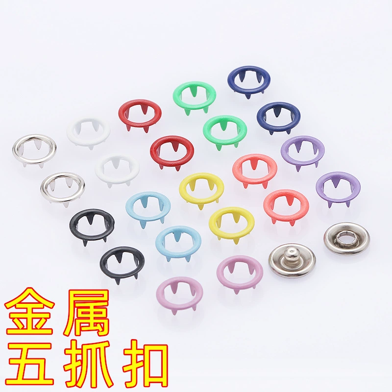 Полая пряжка из нержавеющей стали 9,5 мм с пятью застежками, красочные пуговицы для детской одежды, пуговицы для нижнего белья, металлические четырехкнопочные застежки