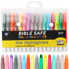 荧光笔厂家批发直销16色固体荧光笔学生标记重点笔手账笔