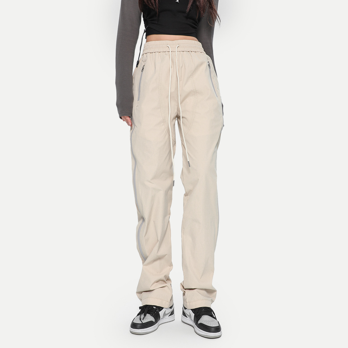 OREETA, zapatos casuales delgados con cremallera, zapatos casuales recto para hombres, zapatos casuales de moda para mujeres, zapatos casuales estadounidenses