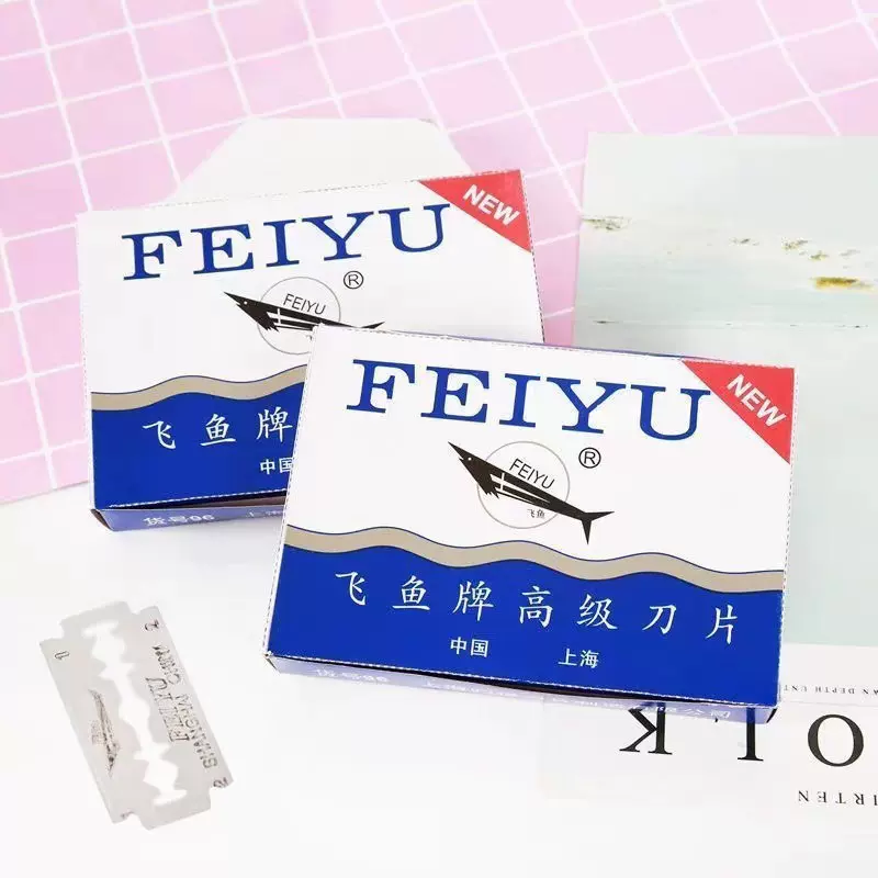 老式不锈钢双面刀片剃须刀刮胡刀片手动刮脸修眉刀片男士剃头刀片