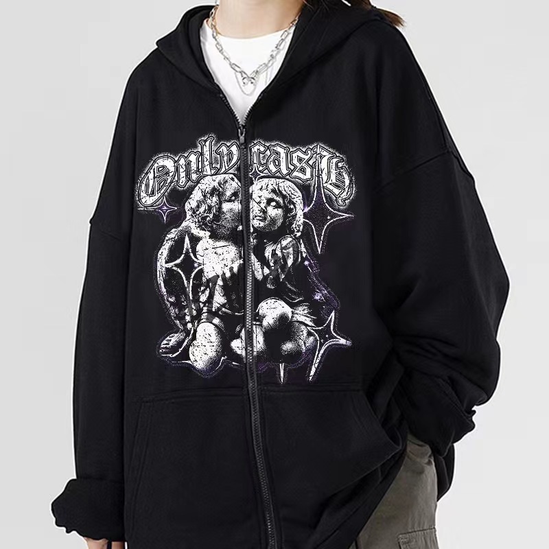 Europäischer und amerikanischer Unisex-Hoodie mit dunklem Schmetterlingsmotiv, Gothic-Paar-Harajuku-Stil, große Größe, Reißverschluss-Sweatshirt für Herren_voghion.com