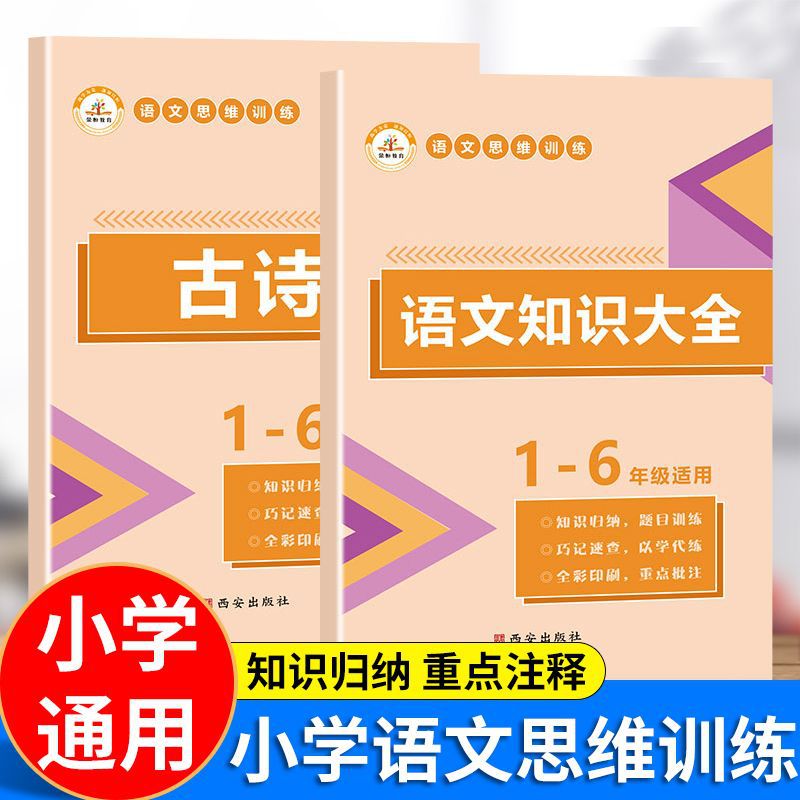 小学语文知识大全思维训练古诗词比背资料包知识点归纳便携口袋书