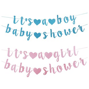 It's a Boy/Girl Baby Shower Theme Party Decoration Letter Flag Gender Reveal Arrangement
