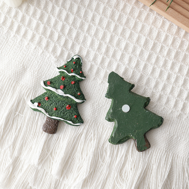 Nuevos árboles de Navidad transfronterizos de madera, copos de nieve, pegatinas de resina de pentacos, accesorios de decoración de Navidad, decoración de amor