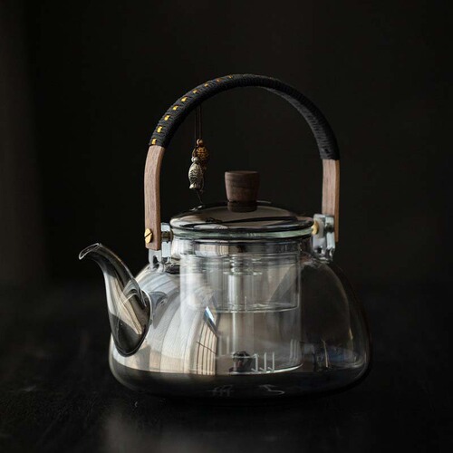 Japanese-style glass teapot high temperature resistant steaming dual-purpose home office lifting kettle around the stove to cook tea electric ceramic stove set