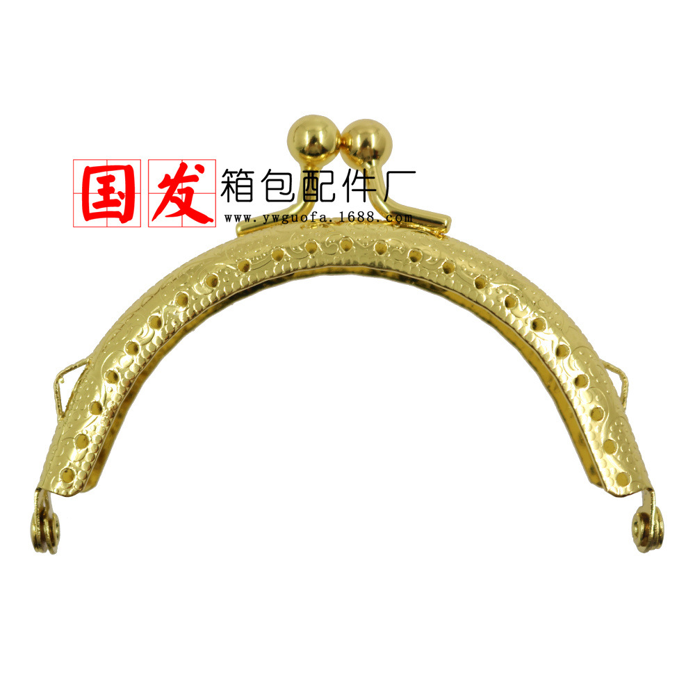 Precio especial: orejas de 8.5CM semicircular máquina de relieve de cabeza oro al por mayor 6 colores opcionales monedero bisagra de bolso