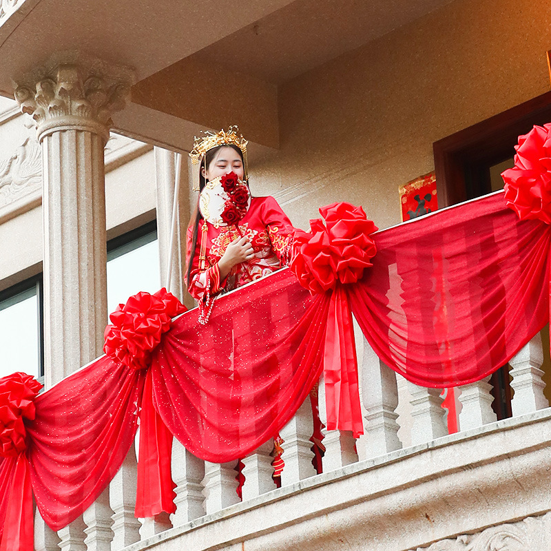 Complete Wedding Supplies Set for Decorations, Including Room Arrangement, Courtyard, Balcony, Staircase, and Net Curtain Decorations