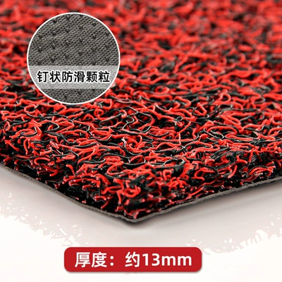 Cuttable silk ring floor mat door mat door mat car anti-slip dirt-resistant mat plastic carpet thickened (Avtomobil döşəmə paspasları) - black-red-13-4060cm