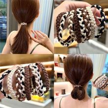 2025简约气质马尾咖色头绳高弹力耐用橡皮筋头发皮套发圈女生头饰