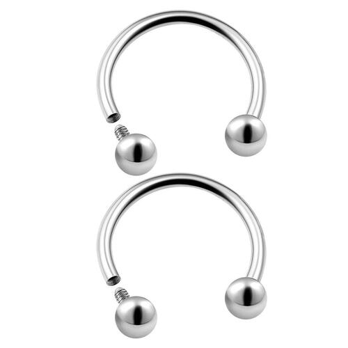 G23 titanium F136 inner tooth round ball nose ornaments horseshoe rod nose ring nose stud earrings ear studs body piercing jewelry