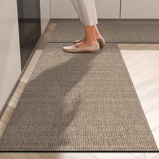 Nordic Simple Linen Mat Absorbent Non-slip Kitchen Mat Dirt-resistant Wear-resistant Washable Foot Mat