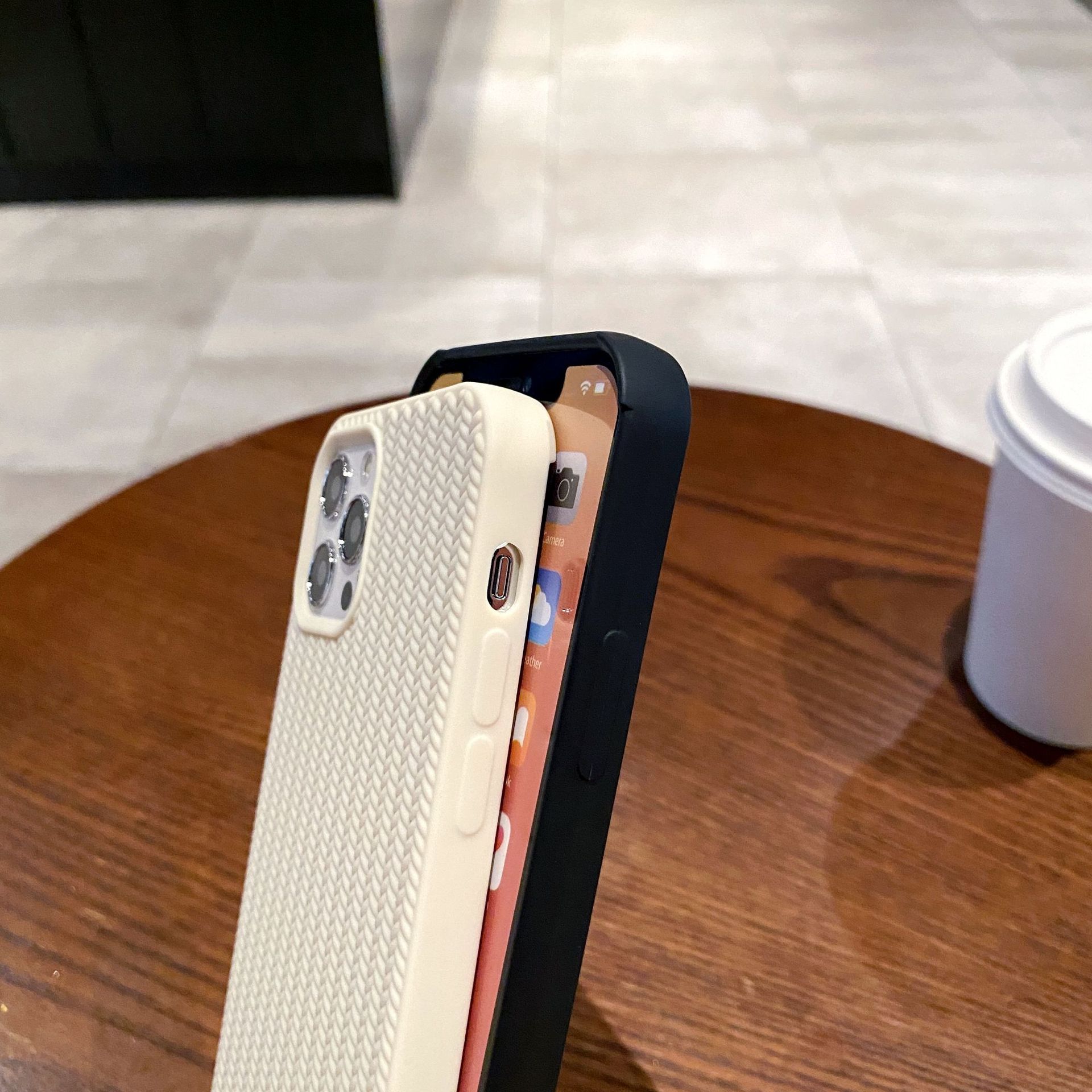 Woven Pattern Phone Case For Iphone 16 Pro Max 14 13 Protective_voghion.com
