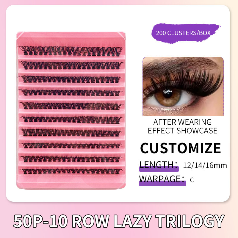 Nuevos productos de comercio exterior europeos y estadounidenses Venta caliente Abanico de plumas Injerto de gran capacidad Fábrica de pelos al por mayor Pestañas postizas segmentadas de un solo grupo