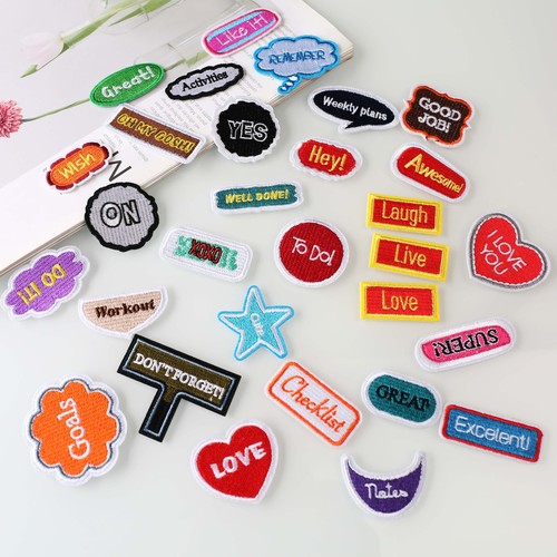 依绣刺绣布贴电脑绣花章时尚个性英文单词系列衣服装饰补丁贴贴布