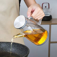 鹰嘴油壶家用不挂油带把手油瓶酱油醋调料瓶厨房加厚高硼硅油罐