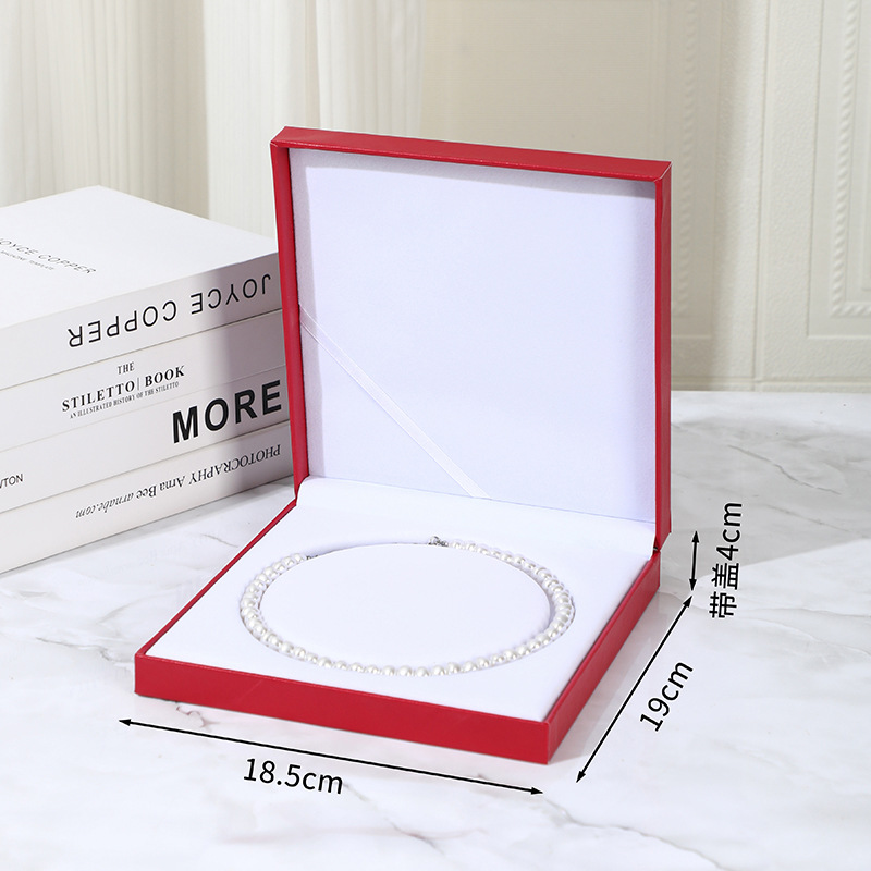 레드 PU 모델 [18.5*19*4cm], 진주 목걸이 상자