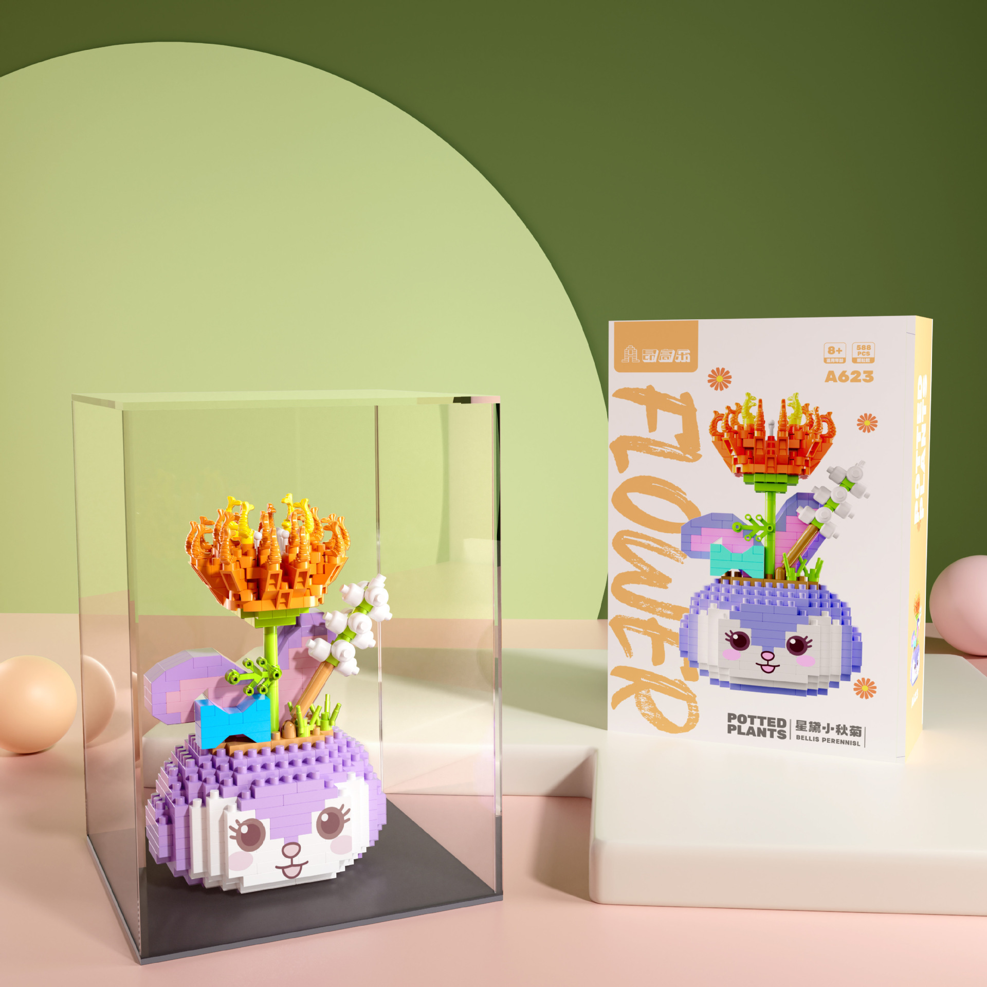 Anggaole en maceta flor eterna compatible con Lego ensamblado bloques de construcción muñeca de La Flor de los niños educativos adornos de juguete al por mayor
