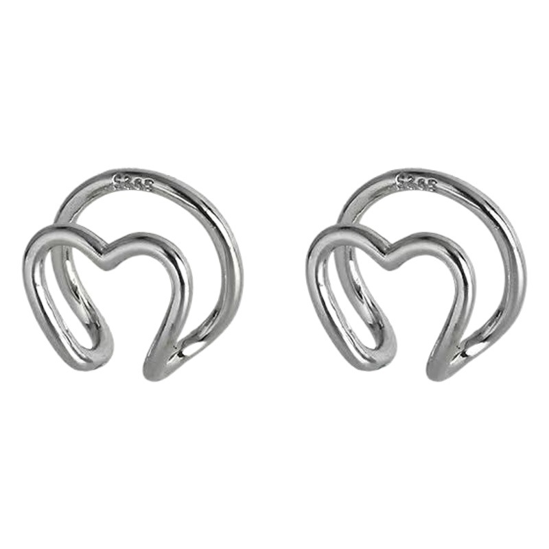 Simple Compact Love Ear Clip Without Ear Holes Women's ins Cool Style Personalized Internet Celebrity Design Ear Clip Ear Accessories