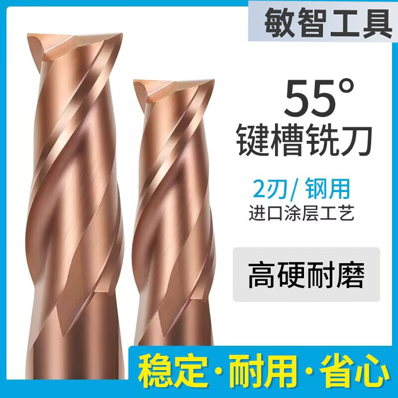 厂家直售55度钨钢铣刀2刃键槽合金铣刀不锈钢专用数控加工中心CNC