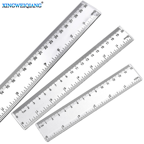 Student learning stationery double scale 20/30cm transparent plastic ruler teacher painting teaching measuring tool