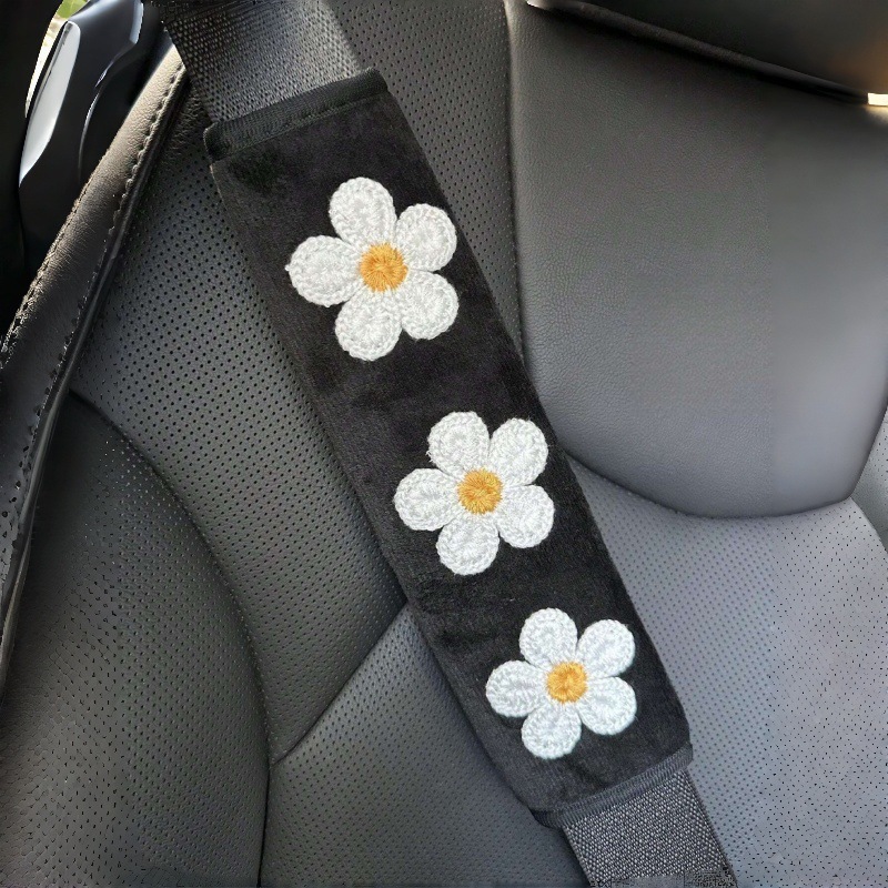 Car Seat Belt Shoulder Cover Flower Car Soft Anti-Strangle Protective Cover Lady Goddess Car Interior Decoration