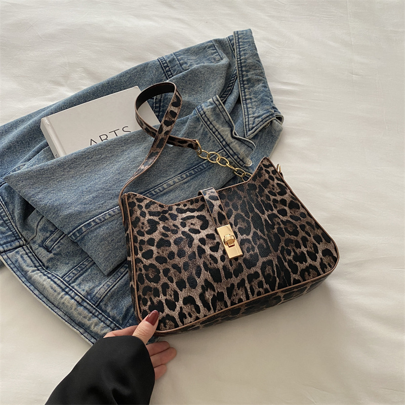 Bolso de leopardo de alto valor de cara nicho para mujeres 2024 nuevo popular bolso de brazo de hombro de estilo caliente bolso de mano