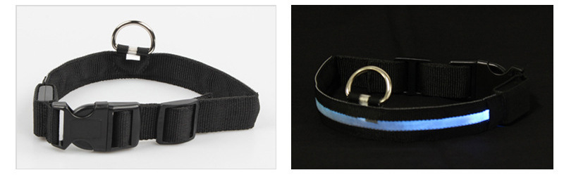 Suministros para mascotas Collar luminoso LED para mascotas con collar de malla de alambre para perros grandes y medianos, luminosos, brillantes y ligeros