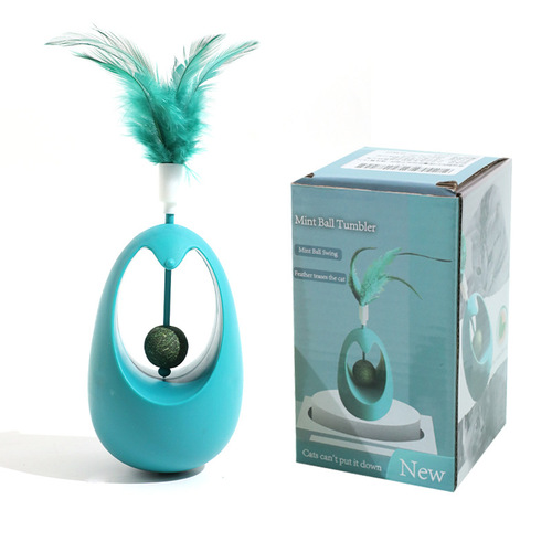 Feather tumbler spinning ball cat toy self-entertainment and boredom relief pet supplies funny cat spinner ball cat toy wholesale