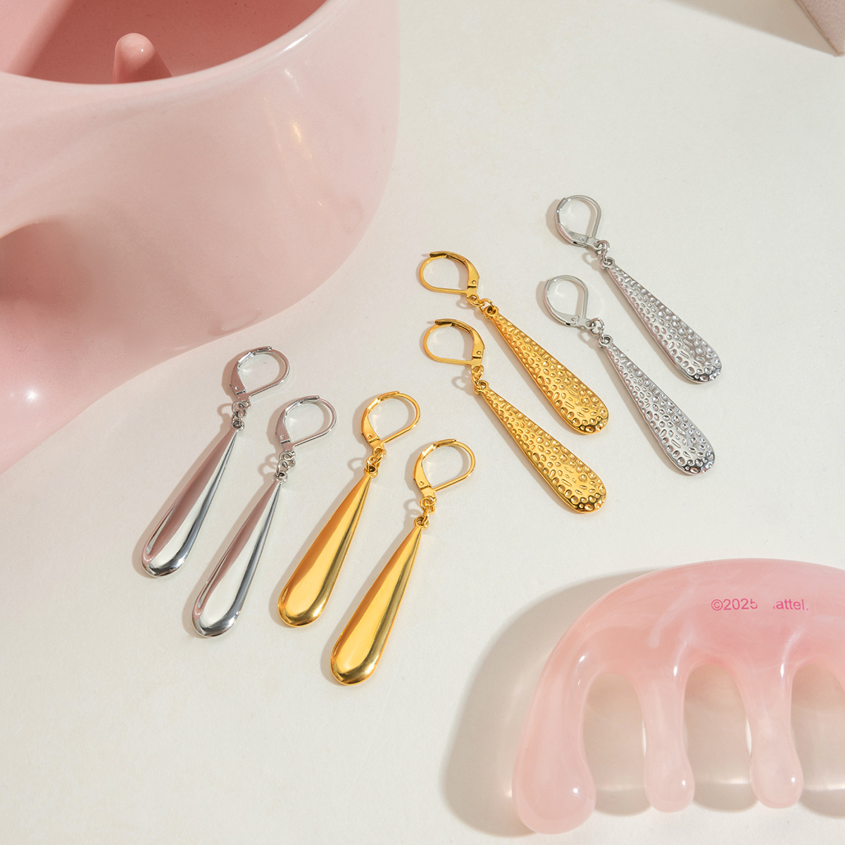 Wanxing colgante de gota de agua clásica de acero inoxidable exagerado pendientes transfronterizos simple estilo de diseño de moda joyas