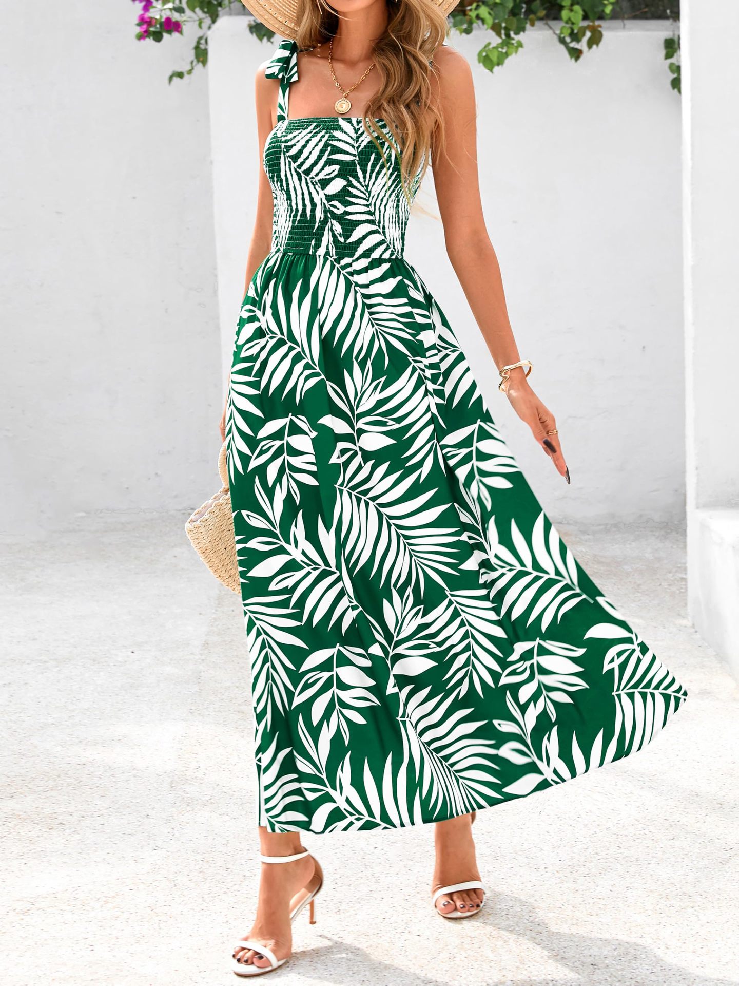 2026 Summer Commute Style Women Sleeveless Printed Long Camisole Dress_ecoleips.com