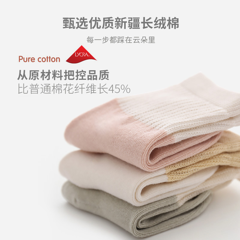 Calcetines para bebés recién nacidos primavera y otoño boca suelta sin hueso pies no apretados calcetines para bebés Niños Niñas NIÑOS Calcetines de algodón a media pierna