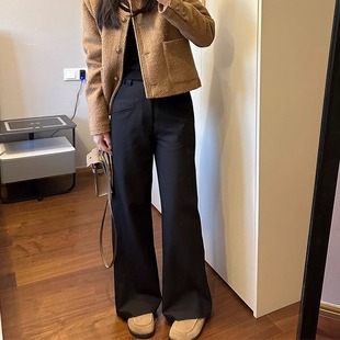 2024 new micro wide leg suit pants women's plus size chubby girl slim pear-shaped body small wear drape