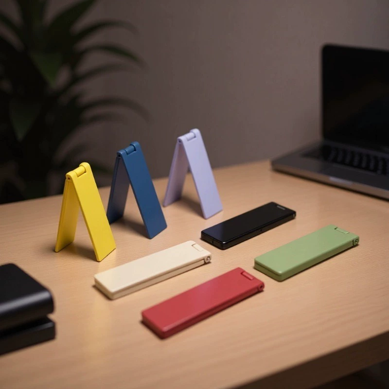 Красочный плоский металлический держатель для телефона, длинная настольная подставка из цинкового сплава