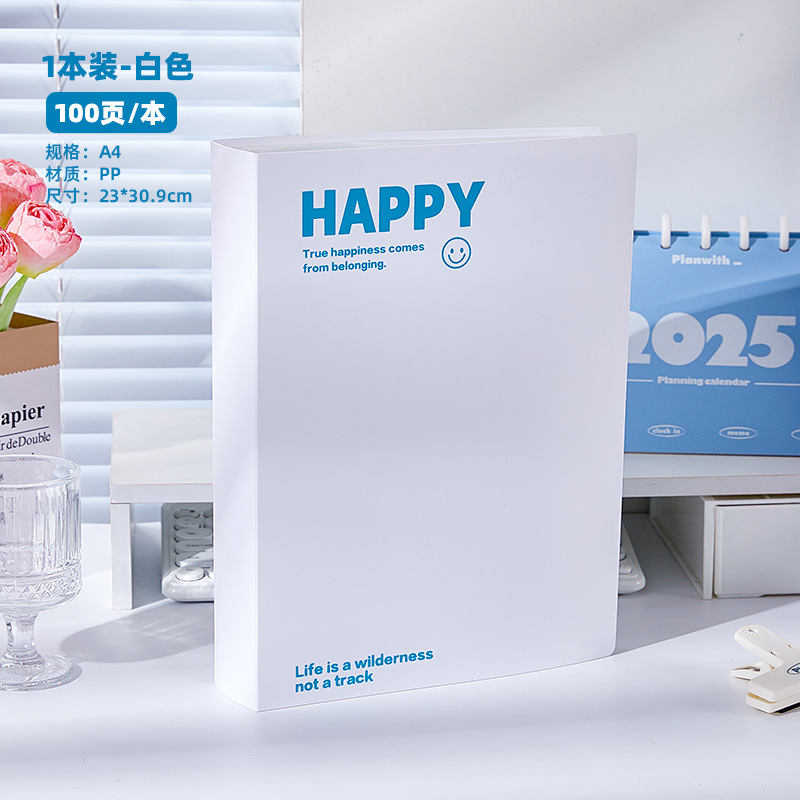 Nuevo libro de datos de estilo inglés simple, libro de almacenamiento de papel de estudiante de alto valor, carpeta de carpeta de oficina a4