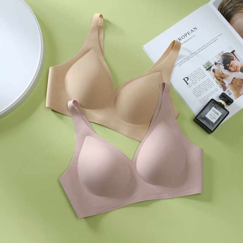 Japanese comfortable bra pullover top support push up breathable cotton fabric non-running Cup seamless bra comfortable underwear
